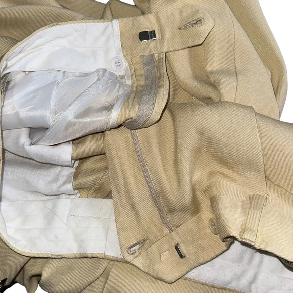 Bill Blass Sandwash Silk Pleat-Front Trousers 36 x 29 Butter Yellow 80s 90s Soft - Picture 5 of 8